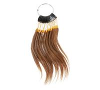 PENIKOKO 30pcs Human Hair Color Sample Rings Deep Brown 6° Hair Testing Chart and Color Professionals Bulk Strands