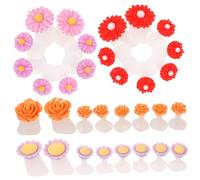 PENIKOKO 32 pcs Silicone Pedicure Toe Separators with Flower Design for Nail Polish Application Soft Reusable Gel Toe Spacers for Men and Women Comfortable Non Deforming Nail Art Separators