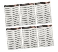 PENIKOKO 3d Waterproof Imitation Eyebrow Black Eyebrow Transfer Stickers 6 Sheets (10 Pairs) for Natural-looking Hair-like Brows, Suitable for Makeup and Daily Use