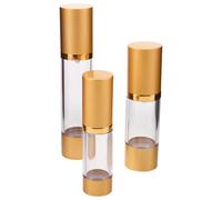 PENIKOKO 3pcs Airless Pump Bottles Refillable Lotion Dispensers with Vacuum Press Technology Portable Transparent Travel Containers for Foundation Essence Cream Carry Cosmetic Pump