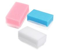 PENIKOKO 3pcs Baby Bath Scrubber and Sensory Brush Set for Newborns, Soft Body Bathing Tool Massage Function in White, Pink, and Blue for Infant Tactile Sensory Training