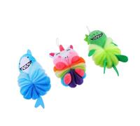 PENIKOKO 3pcs Bathing Sponge Cartoon Animal Shower Loofahs for Soft Mesh Bath Balls for Gentle Skin Cleansing Deep Massage and Travel-Friendly Bath Accessories