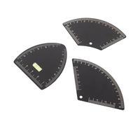 PENIKOKO 3Pcs Black Eyebrow Positioning Tool Set with Half-Circle, Fan, and Triangle Templates, Precision Brow Measuring Ruler for Shaping and Defining, Professional Eyebrow Mapping Guide