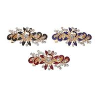PENIKOKO 3pcs Bridal Rhinestone Hairpins Peacock Hair Clips Women Headdress for Wedding Anniversary Party Accessories