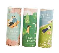 PENIKOKO 3pcs Car Tissue Holder Cylinder Box Round Soft Pulp Paper Tissues for Face and Hands Practical Travel Accessory Car Container