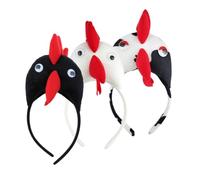 PENIKOKO 3pcs Chick Headbands Animal Costume Hair Hoops for Festivals Parties Cosplay Comfortable Headwear with Black White and Flower Chicken Styles