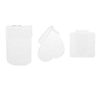 PENIKOKO 3pcs Clear Acrylic Nail Art Mixing Palettes Handheld Makeup Cosmetic Blending Trays for Foundation Creams and Liquid Colors with Square Heart and Strip Shapes