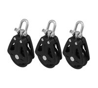PENIKOKO 3pcs Dual Nylon Single Swivel Pulley Wheels with Bearing for Deck Use Sailing Yacht Cable Pulley System Smooth Pulling Cable Rope Attachment