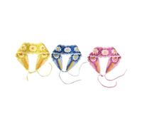 PENIKOKO 3Pcs Flower Crochet Headbands for Women and Knitted Floral Hairbands Yellow Blue Pink Stylish Retro Knit Hair Wraps Comfortable All Season Accessories