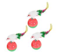 PENIKOKO 3Pcs Interactive Cat Tumbler Fun Cat Playing Balls with Mice Engaging Plaything to Alleviate Boredom and Promote Exercise