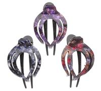 PENIKOKO 3pcs Large Heart-shaped Hair Claw Clips for Women Strong Hold Back Hair Holder for Thick Thin Curly Straight Non-slip Stylish Accessories in Gray Blue Red and Purple