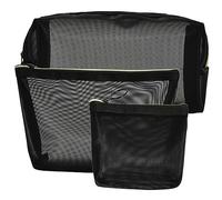 PENIKOKO 3Pcs Mesh Makeup Bags Travel Cosmetic Pouch for Women Lightweight Transparent Toiletry Organizer for Skincare Keys Cards and Mobile Phones Durable and Practical Storage