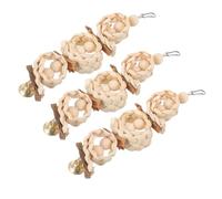 PENIKOKO 3pcs Natural Corn Bark Parrot Chewing with Swing Hooks for Cage Birds Bite-resistant Perches for Parakeets Budgies Cockatiels Rest and Exercise