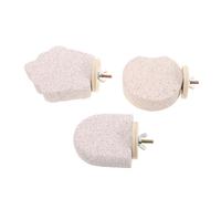 PENIKOKO 3pcs Natural Volcanic Stone Bird Beak Maintenance Perch Stand for Parrots Budgies Cockatiels Conures with Sanded Claw Grinding Surface Easy to Install Durable Cage Accessory