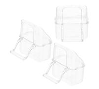 PENIKOKO 3pcs Pet Food Box Acrylic Flat Base Creative Stand Bar Decor Birds Feeding Bowl Parrot Cage Use No Mess Feeder