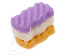 PENIKOKO 3Pcs Portable Facial Sponges for Gentle Exfoliating and Deep Cleansing Soft Sponge for Women and Lightweight and Compact Face Wash Scrubbers in White and Purple