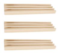 PENIKOKO 3pcs Wooden Domino Racks for Mexican Train Games Multi-function Desktop Domino Holders and Display Alphabet Cards Beige Board Game Trays