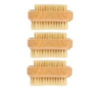PENIKOKO 3Pcs Wooden Fingernail Brush Portable Household Nail Scrubbers with Natural Beech Wood Bristles Dual-sided Design for Bedroom Bathroom Nail Salon Cleaning