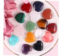 PENIKOKO 3sets Mixed Color Heart Shape Crystal Stones Natural Stone Ornaments for Home Desktop Decor Office Desk Garden and Meditation Space Enhancing Environment and Aesthetic 24pcs*3