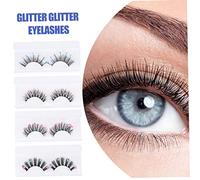 PENIKOKO 4 Pairs Colored Glitter False Eyelashes with Sequins Long Dramatic Butterfly Style Lash Extensions for Parties Date Nights and Daily Wear Easy to Use Eye Enhancers