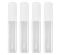 PENIKOKO 4 Pcs Square Frosted Lip Gloss Tubes with Wand Applicator Refillable Portable Lip Balm Containers for Travel and DIY Makeup Lightweight Reusable Non-sticky Finish