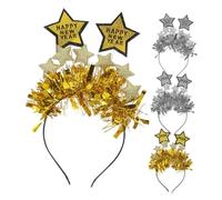 PENIKOKO 4 Pcs Star Design Year Headbands for Women Comfortable Felt Cloth Sparkling Hair Accessories for Happy Year's Eve Party Photo Props and Stage Performances