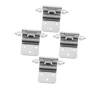 PENIKOKO 4Pcs 1.5Mm White Nickel Insert Cabinet Hinges Self Closing Concealed Hinges for Kitchen and Wardrobe Furniture Cupboard Doors