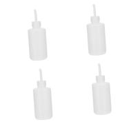 PENIKOKO 4pcs 250ml Grafting Eyelash Rinse Bottles Elbow Nozzle, Practical Eye Cleaning Tool for Salon Use, Distilled Water and Salt Water Wash Bottles Measurement Marks