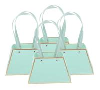 PENIKOKO 4pcs Blue Flower Packaging Boxes with Handle, Florist Bouquet Bags for Wedding Bridesmaid Presents, Multi-use Paper Flower Wrapping Bags for Floral Arrangements