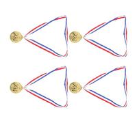 PENIKOKO 4pcs Boxing Medals with Neck Ribbon Gold Zinc Alloy Award Medals for Sports Competitions Student Encouragement and Tournament Winner Prizes