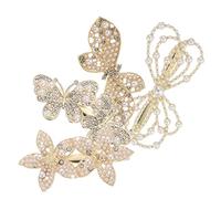 PENIKOKO 4Pcs Butterfly Hair Clips with Flower Design Barrettes for Women Elegant Accessories for Weddings Birthdays and Special Occasions