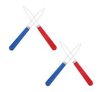 PENIKOKO 4Pcs Button Aid Tool Set with Stainless Steel Button Hooks for Seniors and, Assistive Dressing Device for Clothing Production and Home Care, Red and Blue