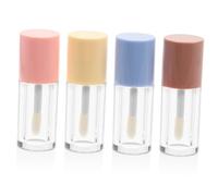 PENIKOKO 4Pcs Clear Empty Lip Gloss Tubes with Wand for DIY Lip Balm Refillable Containers Compact Portable for Travel and Daily Makeup Use Random Color