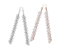 PENIKOKO 4pcs Crystal Rhinestone Hairpins Metal Decorative Hair Clips with Rose Gold and Silver Accents for Women Wedding Party Hair Accessories