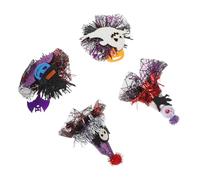 PENIKOKO 4pcs Halloween Pet Hair Ornaments with Spider Web Claw Clips and Festive Dress-up Accessories for Cats and Dogs Easy to Apply Spooky Party Hairpins for Halloween and Day Dead