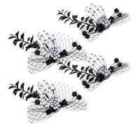 PENIKOKO 4pcs Halloween Skeleton Hand Hair Clips Netting Scary Zombie Skull Barrettes Horror Punk Horror Headpieces for Women Girls Spooky Hair Clips