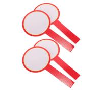 PENIKOKO 4pcs Handheld Erasable Scoreboards Double-sided Dry Erase Paddle Boards 10x20cm Red round Foam Board for Sports Judges Classroom Voting and Game Scoring