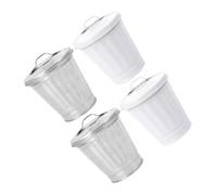 PENIKOKO 4pcs Household Garbage Containers with Lids Compact Waste Bins for Kitchen Cabinet Doors Bedroom Practical Rubbish Storage Pots