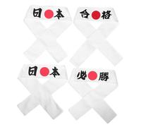 PENIKOKO 4pcs Japanese Warriors Hachimaki Headband Soft Breathable Bandana for Sports Cooking Cosplay Cultural Events and Team Spirit Support
