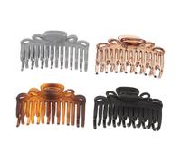 PENIKOKO 4pcs Large Transparent and Leopard Print Hair Claws Stylish Hair Accessories for Women and Mixed Color