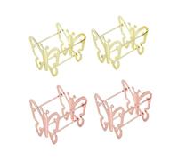 PENIKOKO 4PCS Metal Butterfly Makeup Sponge Holders Powder Puff Drying Storage Racks Hollow Design for Face Beauty Accessories Compact Space Saving in Gold Rose Gold