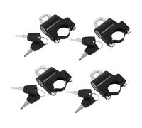 PENIKOKO 4pcs Motorcycle Helmet Lock Set Handlebar Mount Anti-Theft Padlock with Key for Bars Weatherproof Security Brake Lock for Bikes and Motorbikes
