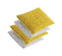 PENIKOKO 4Pcs Multi-Function Glitter Dish Sponge for Kitchen Cleaning Polyester Scrub Pads for Pots Bowls Cups Quick-Dry Non-Odor Kitchen Wok and Sink Scrubbers