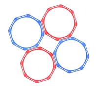 PENIKOKO 4pcs Octagonal Speed Agility Rings for Football Soccer Basketball Training PP Material Multi Sport Coordination Equipment Lightweight and Portable for Youth Skill Development