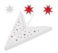 PENIKOKO 4pcs Pointed Paper Star Lanterns Christmas Hanging Lampshades Red White Hollow Design for Wedding Party Decor Elegant Light Diffusion and Hang Festive Decorations