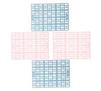 PENIKOKO 4pcs Rabbit Cage Foot Mats Reusable Plastic Bunny Pads Small Animal Floor Resting Mats for Hamster Guinea Pig Pet Bedding Pads in Pink and Sky Blue