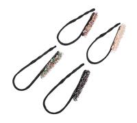 PENIKOKO 4Pcs Rhinestone Hair Bun Maker Crystal Hair Bun Curler with Non Slip Bendable Wire for Easy Stylish Updos for Women