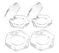 PENIKOKO 4pcs Small Transparent Hexagonal Empty Eyeshadow Pans Makeup Containers Portable Lightweight Cosmetic Storage for Women Travel and DIY Makeup