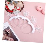 PENIKOKO 4pcs Snowflake Head Boppers Party Holiday Christmas Headband Snowflake Girl Tiara Christmas Headbands Winter Rhinestone Crown Women White
