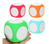 PENIKOKO 4pcs Writable Foam Dice Cubes 6cm Eva Material Reusable Comfortable to Hold Multipurpose Game Dice for Educational Activities and Family Entertainment